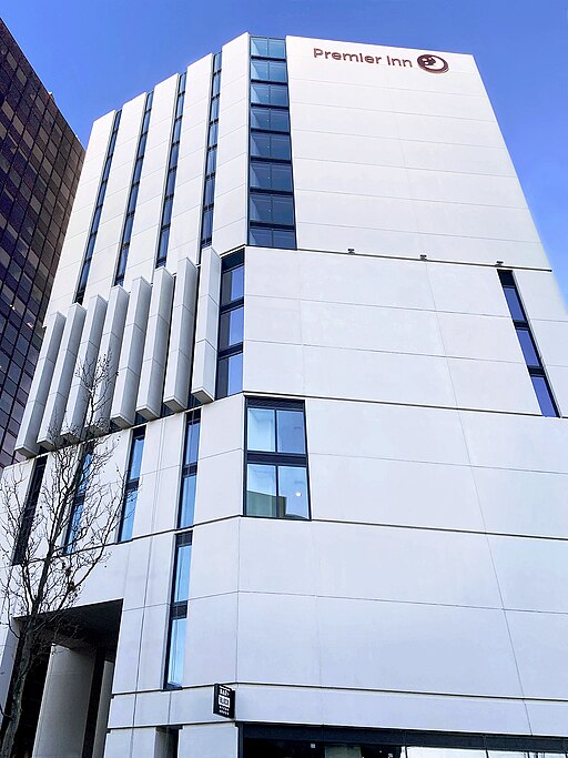 Premier Inn Birmingham City Centre copyright blueand whitestripes